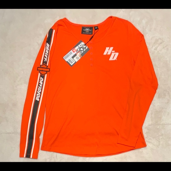 Harley-Davidson Women’s Sleeve Stripe L/S Henley - Picture 1 of 4